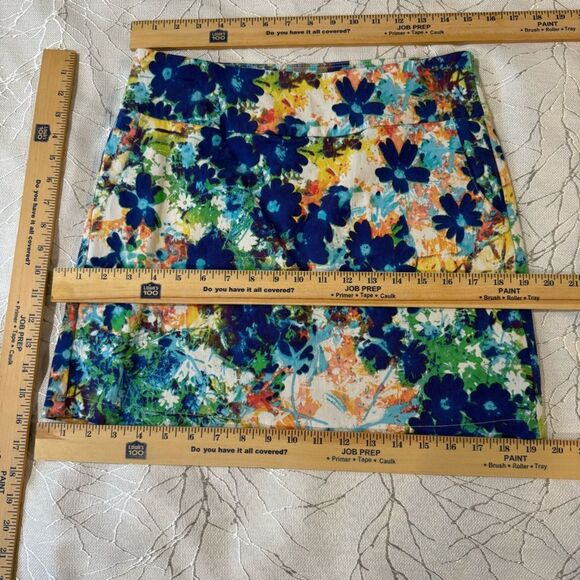 Attyre Skort Set of 2 Blue Floral Yellow  Pocket Tennis Golf Pickleball SZ 8 - Picture 7 of 11